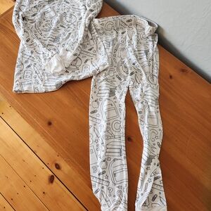 Caden Lane Unisex Bamboo 5/6y Black and White Kids Matching Set